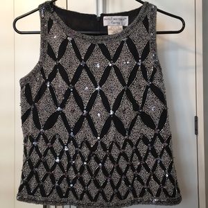 Beads & Sequins Silk Top
